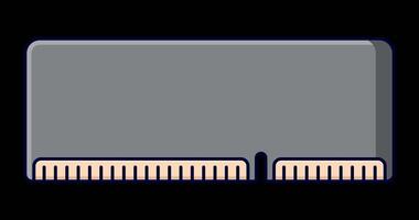 RAM memory computer animation. Computer RAM animation. Random access memory. Flat cartoon style. Transparent background with alpha channel video