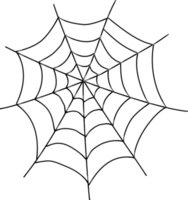 The spider web is depicted with thin, stark black lines forming a classic radial pattern with concentric rings, characteristic of a natural cobweb. png