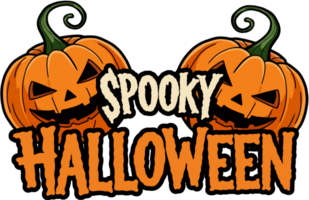 Beneath these elements, the words SPOOKY HALLOWEEN are boldly displayed in a festive, somewhat spooky font, making it an ideal design for holiday greetings or decorations. png