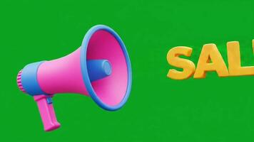 A megaphone with the word sale on it video