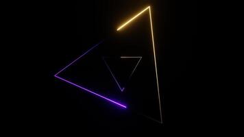 Movement Through Purple and Yellow Neon Triangles Background VJ Loop in 4K video