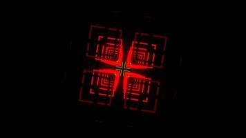 Red and Green Neon Square Shapes Motion Background VJ Loop in 4K video