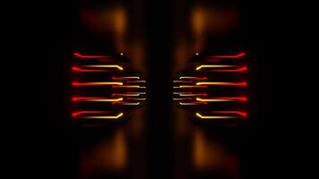 Red and Orange Neon Moving to Top in Corridor Background VJ Loop in 4K video