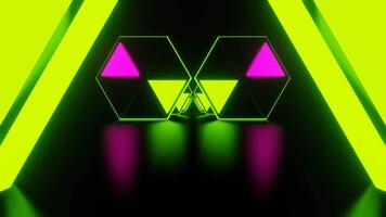 Pink and Green Flashing Hexagon Area Background VJ Loop in 4K video