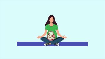 Animated of goal pregnant mother therapy. Pregnant Mother concept. Full length animated illustrations. High quality 4k footage video
