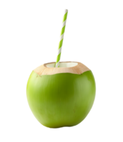 A coconut drink with a straw in it png