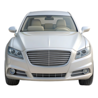 3D Luxury Sedan Car Front View Realistic Vehicle Render on Transparent Background png
