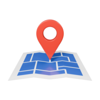 rouge GPS carte marqueur 3d rendre icône illustration avec Plans png