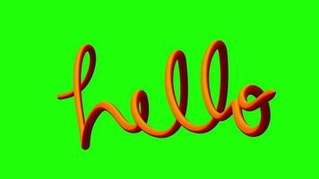 hello tex in 3d on green background video