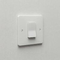 A closeup of a light switch isolated on white photo