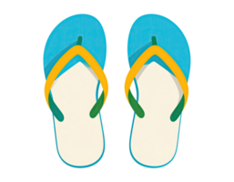 Vibrant Teal And Yellow Flip-Flops Isolated On Transparent Background For Summer And Beach Season png