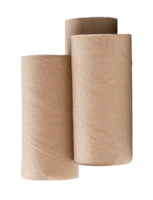 Top view of tissue paper cores or toilet paper tubes in vertical in stack isolated with clipping path in file format png