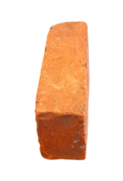 One cracked old red or orange brick isolated with clipping path in file format png