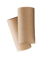 Two tissue paper cores or toilet paper tubes in stack isolated with clipping path in file format png