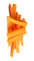 Orange carrot slices in stick in stack isolated with clipping path in file format png