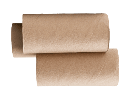 parte superior ver de pañuelo de papel papel núcleos o baño papel tubos en horizonte en apilar aislado con recorte camino en archivo formato png