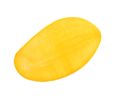 Ripe yellow mango fruit in half isolated with clipping path in file format png