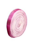 A Spanish onion or purple onion slice isolated with clipping path in file format png