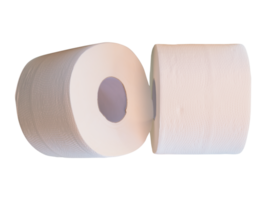 White tissue paper or toilet paper rolls isolated with clipping path in file format png