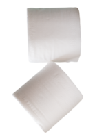 White tissue paper or toilet paper in two rolls in stack isolated with clipping path in file format png