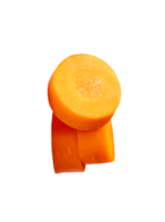 Three orange carrot slices in circles in stack isolated with clipping path in file format png