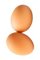 Raw chicken eggs in stack isolated with clipping path in file format png