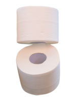 Two white tissue paper or toilet paper rolls isolated with clipping path in file format png