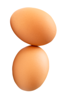 Two chicken eggs in heap isolated with clipping path in file format png