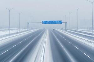A highway with a sign on it photo
