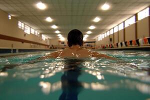 A man swimming in a pool photo