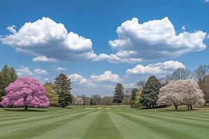 A field with a green grass photo