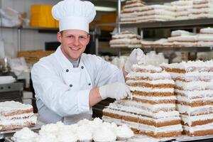 A man in a white chef's coat photo