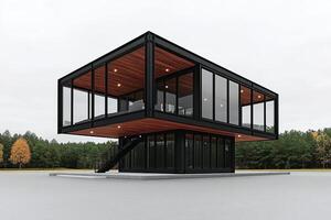 A modern house made out of shipping containers photo