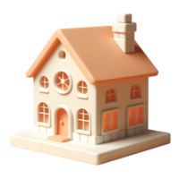A charming little house isolated on transparent background render png