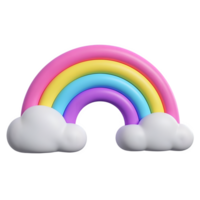 A Beautiful Rainbow with Clouds Isolated on Transparent Background png