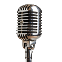 Retro Microphone Isolated on Transparent Background Full View Perfect for Audio and Music Projects png