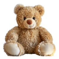 Classic Fluffy Teddy Bear on Transparent Background Isolated for Versatile Design Projects and Childrens Themes png