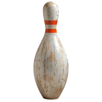 Classic Bowling Pin on Transparent Background Isolated for Retro and Sports Design in Full View png