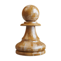 Chess Pawn on Transparent Background Isolated View Depicting Strategy and Planning with Wooden Textured Design in High Detail for Business and Educational Concepts png