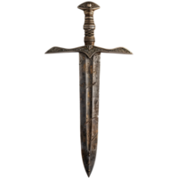 Medieval Sword Full View on Transparent Background Isolated for Historical and Fantasy Design Visuals in Format png