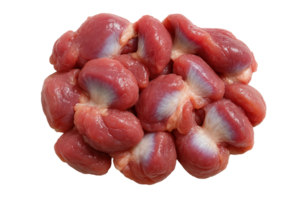 Fresh Raw Chicken Gizzards for Cooking and Hearty Dishes Ideal for Stewing Frying or Soups Nutritious Organ Meats on a Transparent Background in Stock Photography png
