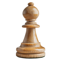 Full View of a Wooden Chess Pawn on Transparent Background Isolated for Game Strategy and Design Concepts png