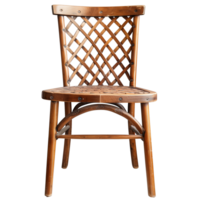 Wooden Chair with Lattice Back on Transparent Background for Design Projects and Isolated Viewing png