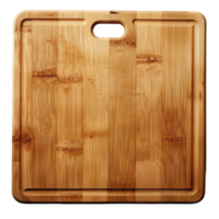 Full View of Wooden Cutting Board on Transparent Background Ideal for Kitchen and Culinary Design Elements png