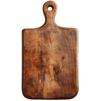 Wooden Cutting Board Full View on Transparent Background with Rustic Texture for Kitchen and Culinary Designs png