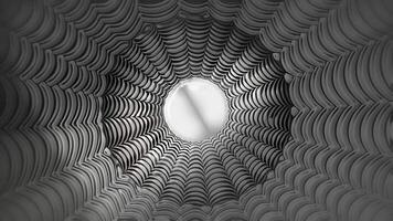 Spectacular view from below showcasing intricate patterns in architectural design at an urban location video