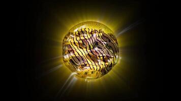 Exploring the intricate beauty of a uniquely designed orb illuminated by radiant light video