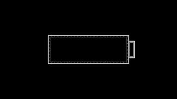 Battery charging level animation displaying low status and symbol updates on modern device screens video