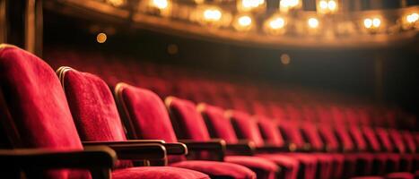 Empty seats set a calm stage ambiance photo