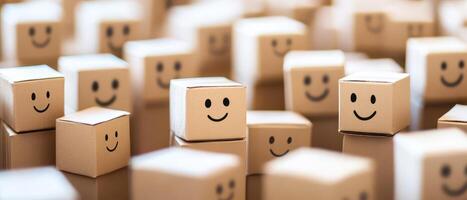 Happy boxes arranged in a cheerful display photo